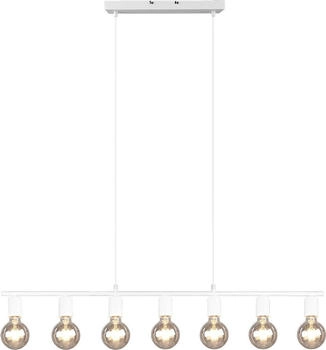 ETC Shop Pendelleuchte, Höhenverstellbar, 7 flammig, weiß, H 150 cm