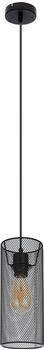 ETC Shop Hängeleuchte, rund, Metallgeflecht, schwarz matt, H 120 cm