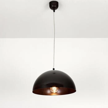 Licht-Erlebnisse Pendelleuchte VintageIndustrie \"Hemisphere\" Braun Antik Metall Hängelampe