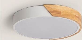 LEDKIA LIGHTING LED-Deckenleuchte 18W Rund Holz Ø320 CCT Wählbar Semi-Dari Weiß