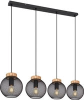H&auml;ngeleuchte K&auml;fig Design H&auml;ngelampe Esstisch Pendelleuchte Holz Kugelform,...