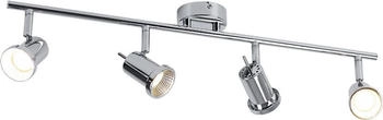 ETC Shop LED Deckenleuchte, Chrom, verstellbare Strahler, L 63 cm
