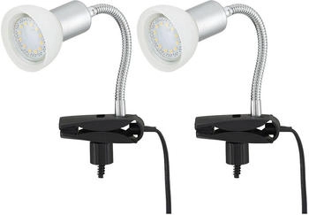 ETC Shop 2er Set LED Tischleuchte, Flexo Arm, Metall, Glas, weiß, H 34cm