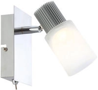 Wandstrahler Kippschalter Wandlampe Schwenkbar Spotleuchte Alabaster, Nickel Matt
