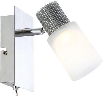Globo Wandstrahler LED Alabaster weiß Strahler nickel (131641)