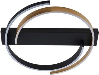 Lucande LED-Deckenleuchte Natsuma, schwarz/gold, Ø50 cm (10030235)