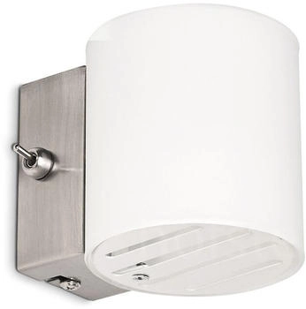 Hofstein Hers »Hers« moderne Wandlampe aus Metall/Glas in Weiß/Nickel-matt