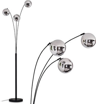 Hofstein Fossobiubo Stehlampe aus Metall/Glas in Schwarz/Chromfarben