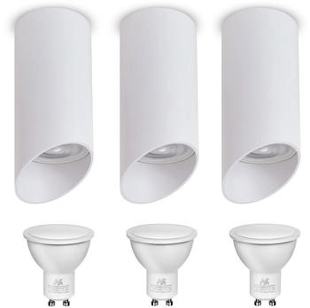 Maclean 3x LED Deckenleuchte Anbauleuchte Aluminium / Weiß / IP20 / 40W / Warmweiß (MCE360 W+MCE437 WW)