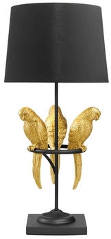 Riess-Ambiente Riess Ambiente Design Tischlampe Wildlife 75cm schwarz Gold rund Papagei Skulpturen mit Marmor-Fuß Nachttischlampe Beistelllampe