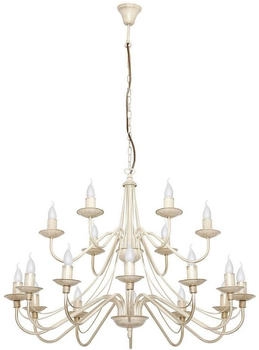 Licht-Erlebnisse Kronleuchter ROSABELLA, ohne Leuchtmittel, Hängelampe Glasschirm Industrial Vintage