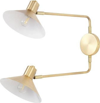 Beliani Wandleuchte Metall gold 2-flammig Kegelform mit verstellbaren Armen Kadassa (422682)