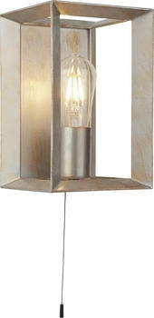 Searchlight Wandlampe, Gestell silber-gold gebürstet, H 23,5 cm, HEATON