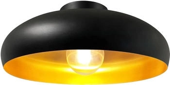 Bamyum Deckenlampe Schwarz Gold E27 Deckenleuchte Metall Industrielampe