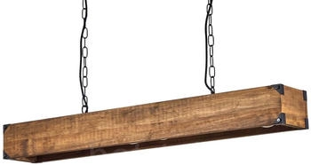 Hofstein Spezia »Spezia« Hängelampe aus Metall/Holz in Schwarz/Natur