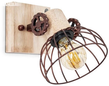 Hofstein Cotes »Cotes« Wandlampe aus Holz/Metall in Natur/Rost m. Lichteffekt