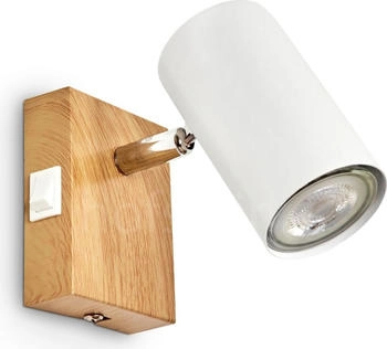 Hofstein Gambellara »Gambellara« Wandlampe aus Metall in Natur/Holzoptik/Chrom/Weiß