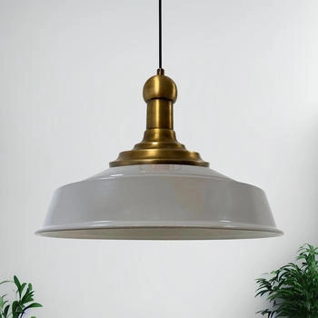 Bamyum Pendelleuchte Long-Knob Asletl Hängelampe 40 cm - Grau