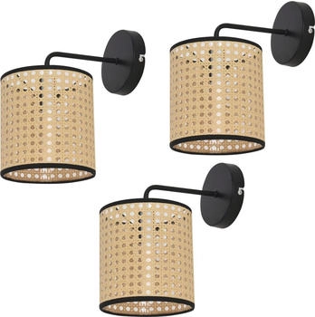 Luxpro Wandleuchte-Set, Beige, Schwarz, Metall, Kunststoff, E14, 16x17x25 cm, , Innenbeleuchtung, Wandleuchten (800000803578)