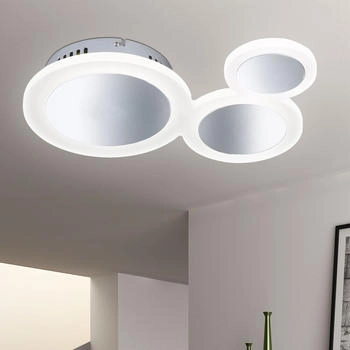 Wofi LED Decken Leuchte Zimmer Beleuchtung Chrom Lampe rund (105727)