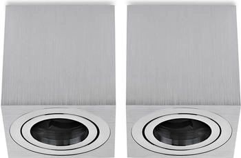 Sweet LED 2xAufbaustrahler eckig GU10 rund Aluminium Decken Aufbauspot 84mm 230V (5H-EGY4-H0Z9)
