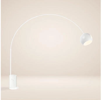 s'luce s.luce Ball Design-Bogenlampe Marmorfuß modern Bogenleuchte Stehlampe Stehleuchte, Schirm Weiß, Basis Weiß (800000444434)
