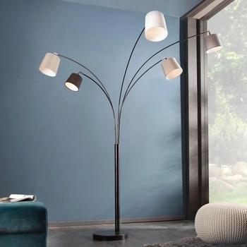 Riess-Ambiente Stehlampe LEVELS 205cm schwarz / greige / grau / weiß, ohne Leuchtmittel, flexibel verstellbar