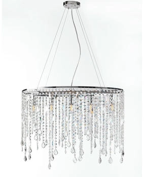 Onli Lighting Hängeleuchte Laila mit Kristall-Behang fünfflammig