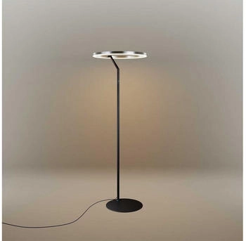 s'luce s.luce Stehlampe Ring LED-Stehleuchte Ø 60cm mit Touchdimmer Alu-Gebürstet, Schwarz, Warmweiß, Aluminium
