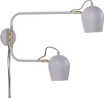 Beliani Wandlampe Hellgrau aus Eisen 2-Flammig Industrial Style Modern Elegant für Wohnzimmer Schlafzimmer Flur (420467)