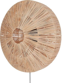 Beliani Wandlampe aus Stroh natürlich rund Boho Stil modern Lumut (494850)