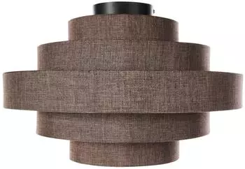 Beliani Deckenleuchte Leinen Stoff Schirm braun modernes Design Erebato (583360)