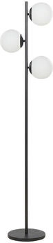 Beliani Stehlampe Metall schwarz Höhe 153 cm 3-flammig Glasschirme Kugelform modern Wadi (422790)