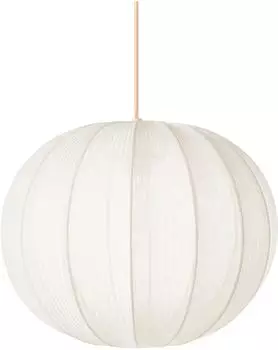Beliani Hängelampe mit Stoffschirm Nylon weiß 1-flammig Kugelform rund geriffelt Marieta (583067)