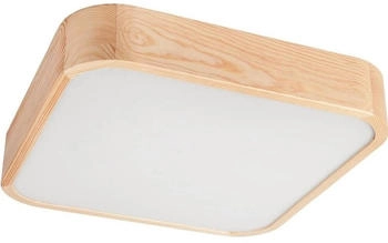 Licht-Erlebnisse Deckenleuchte SULESTA, ohne Leuchtmittel, Glas Holz B: 45 cm Pinie Weiß E27 4-flammig quadratisch (107942)