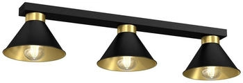 Licht-Erlebnisse LE59657 Deckenlampe Rian E27 aus Metall in Schwarz Gold Deckenleuchte