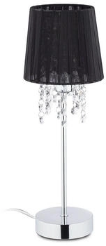 Relaxdays Tischlampe Nachttischlampe Kristallleuchte Organza-Lampe 150 cm 0,7 kg modern (10038883_0)