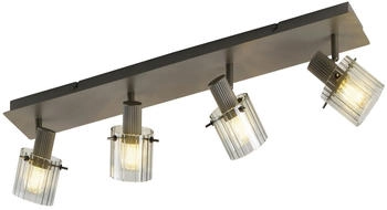 casa NOVA RONJA Strahler Deckenlampe 4-flammig Grau Metall Rauchglas B 70 cm (180.005041)