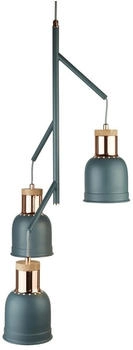 Searchlight Hängeleuchte, grau-matt, kupfer, H 177 cm, BARHAM