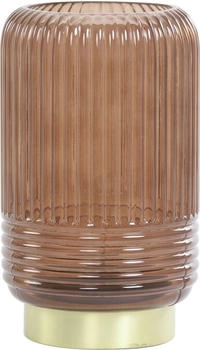 Light & Living LED-Tischlampe - Dunkelbraun - Glas - H 27 cm - Batteriebetrieb