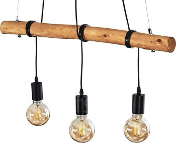 Hofstein Porzus »Porzus« 3-flammige Hängelampe aus Metall/Holz in Schwarz/Braun