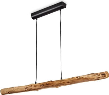 Hofstein Licata »Licata« dimmbare Hängelampe aus Metall/Holz in Schwarz/Natur