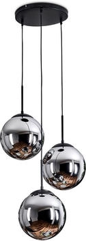 Hofstein Fossobiubo moderne Hängelampe aus Metall/Glas in Schwarz/Chromfarben/Rauchfarben
