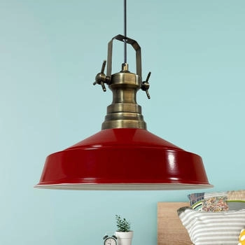 Bamyum Hängelampe Industrial Asletl Pendelleuchte 40 cm - Rot