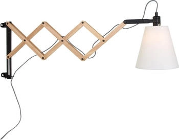 Steinhauer Liv Scheren Wandleuchte Wandleuchte Lampe Leuchte Holz weiß 1-fl. E14 (8852BE)