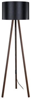 Luxpro Stehlampe Keynes 1 x E27 Stehleuchte für Wohnzimmer Dreibein Holz Standleuchte Walnuss-Optik Schwarz (PXTA-31xx Stehleuchte Keynes)
