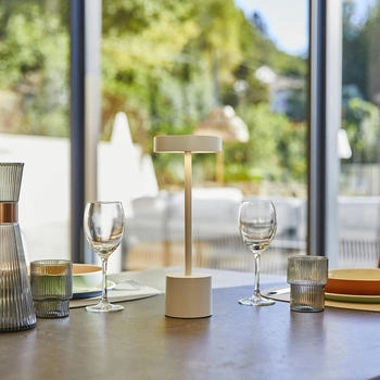 Lumisky Tischleuchte, kabellos, Aluminium, weiß, matt, Roby White, Höhe 30 cm (ROBY WHITE)