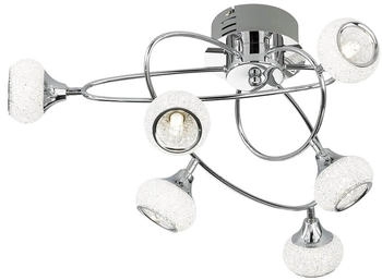 Wofi Deckenlampe Deckenleuchte 6 flammig chrom Glas 57 cm [EEK: Nicht bewertet]