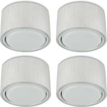 Sweet LED Aufbauleuchte aus Aluminium flach, 4000K, 750Lumen, GX53 Spot Fassung 8,2W, 230V, Decken Aufbauspot, Aufputz (4er-silber) (SW-83850)
