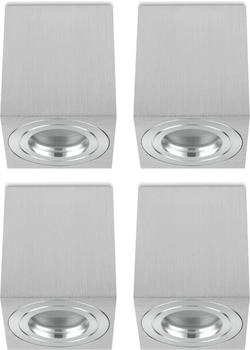 Sweet LED Aufbaustrahler Bad eckig GU10 Alu IP44 Deckenstrahler Aufbauspot 4er (XV-DVSC-F612)